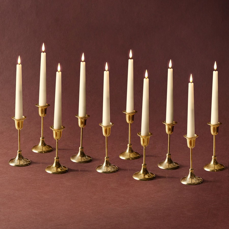 Decor LampLust Taper Candles | Infinity Wick Ivory 7" Taper Candles Set Of 10