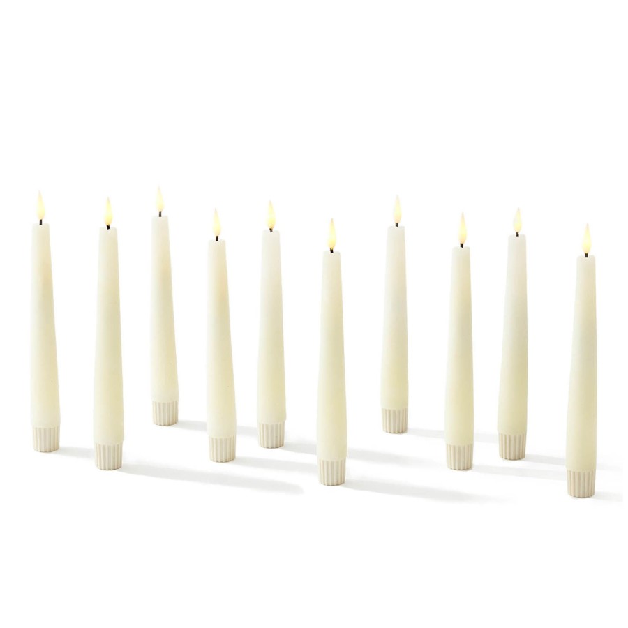 Decor LampLust Taper Candles | Infinity Wick Ivory 7" Taper Candles Set Of 10