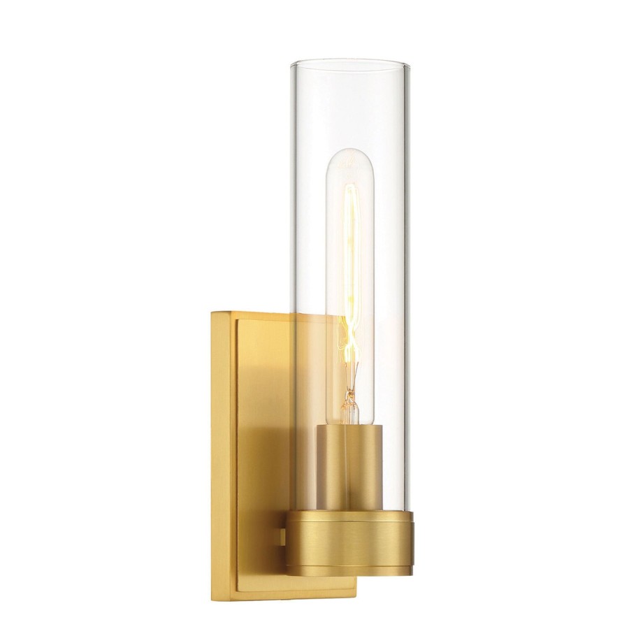 Open Box Brooklyn Bulb Co. | Open Box Sutton 1-Light Wall Sconce, Satin Brass