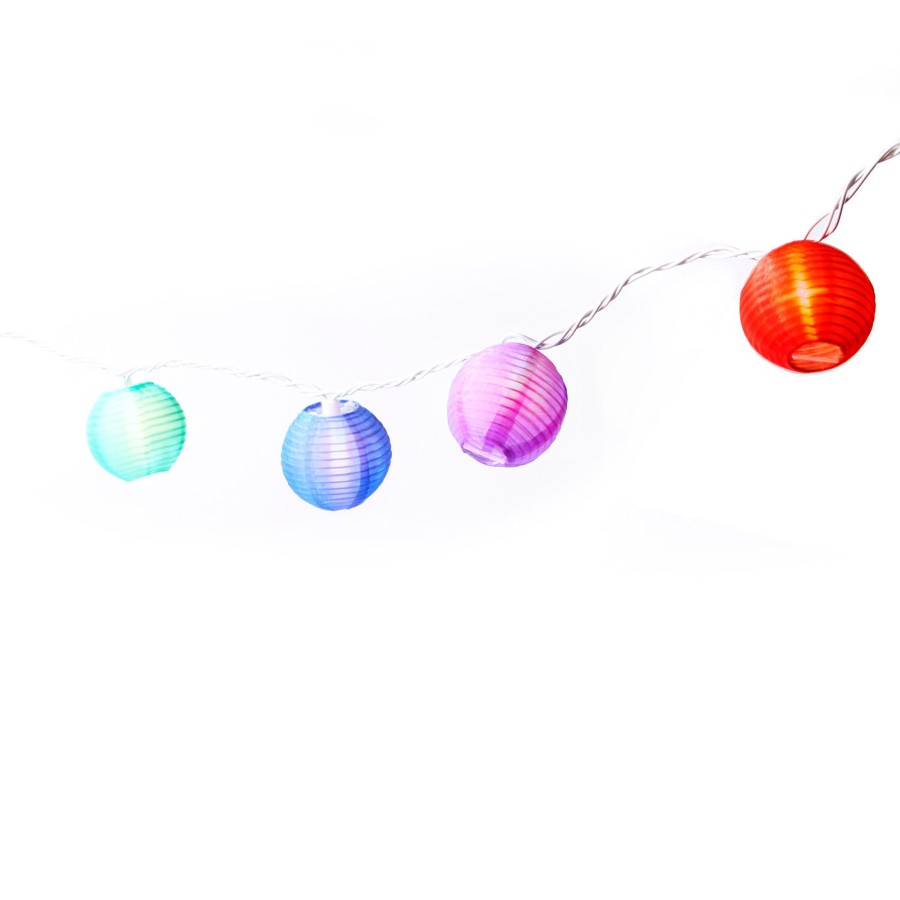 Decor LampLust String Lights | Cara Nylon Lantern String Lights, Multicolor, Strand Of 20