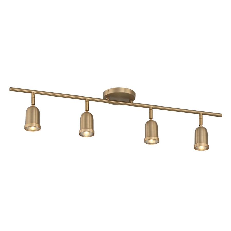 Ceiling Brooklyn Bulb Co. | Bixby 32" 4-Light Led Fixed Track Light, Brushed Brass