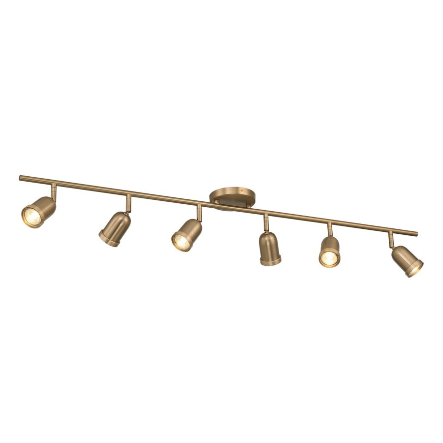 Ceiling Brooklyn Bulb Co. | Bixby 44" 6-Light Led Fixed Track Light, Brushed Brass