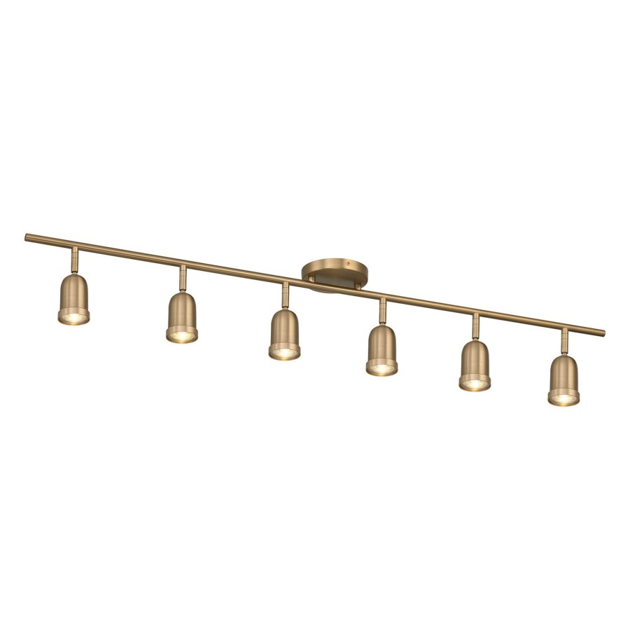 Ceiling Brooklyn Bulb Co. | Bixby 44" 6-Light Led Fixed Track Light, Brushed Brass