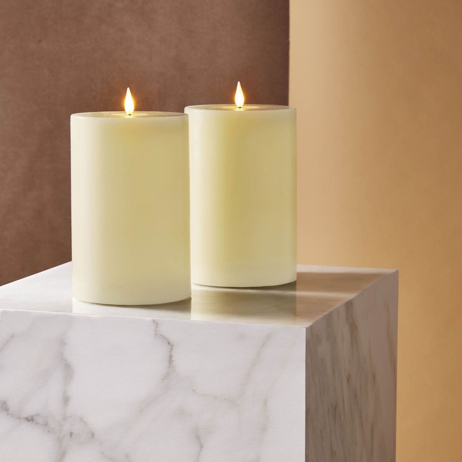 Decor LampLust Pillar Candles | Infinity Wick Ivory 4X6" Pillar Candles, Set Of 2