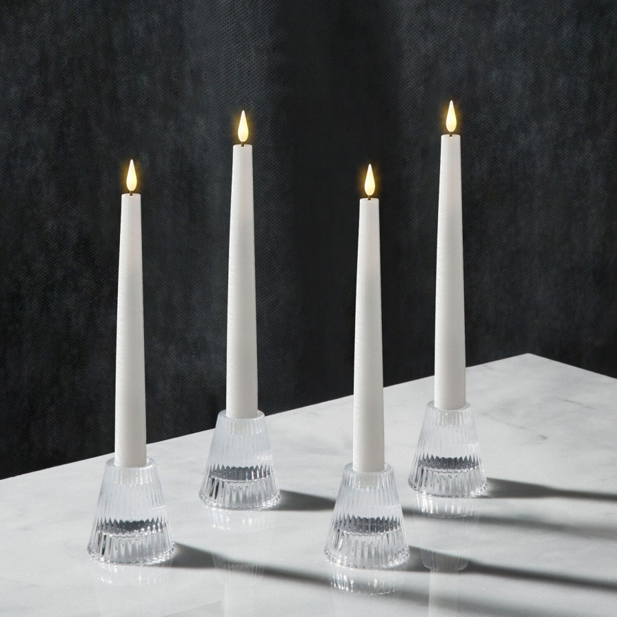 Decor LampLust Taper Candle Holders | Lucida Reversible Clear Candle Holders, Set Of 4