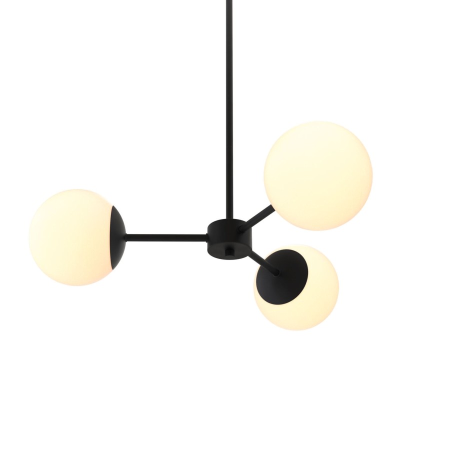 Ceiling Brooklyn Bulb Co. | Castell 3 Globe Led Pendant, Matte Black