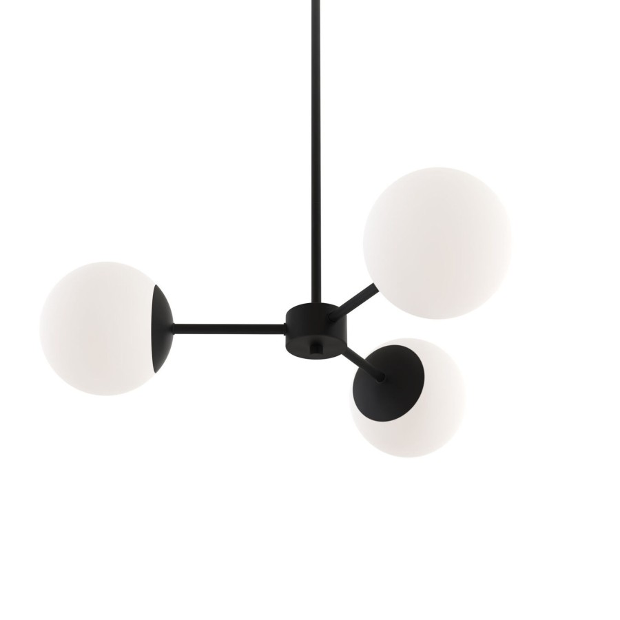 Ceiling Brooklyn Bulb Co. | Castell 3 Globe Led Pendant, Matte Black