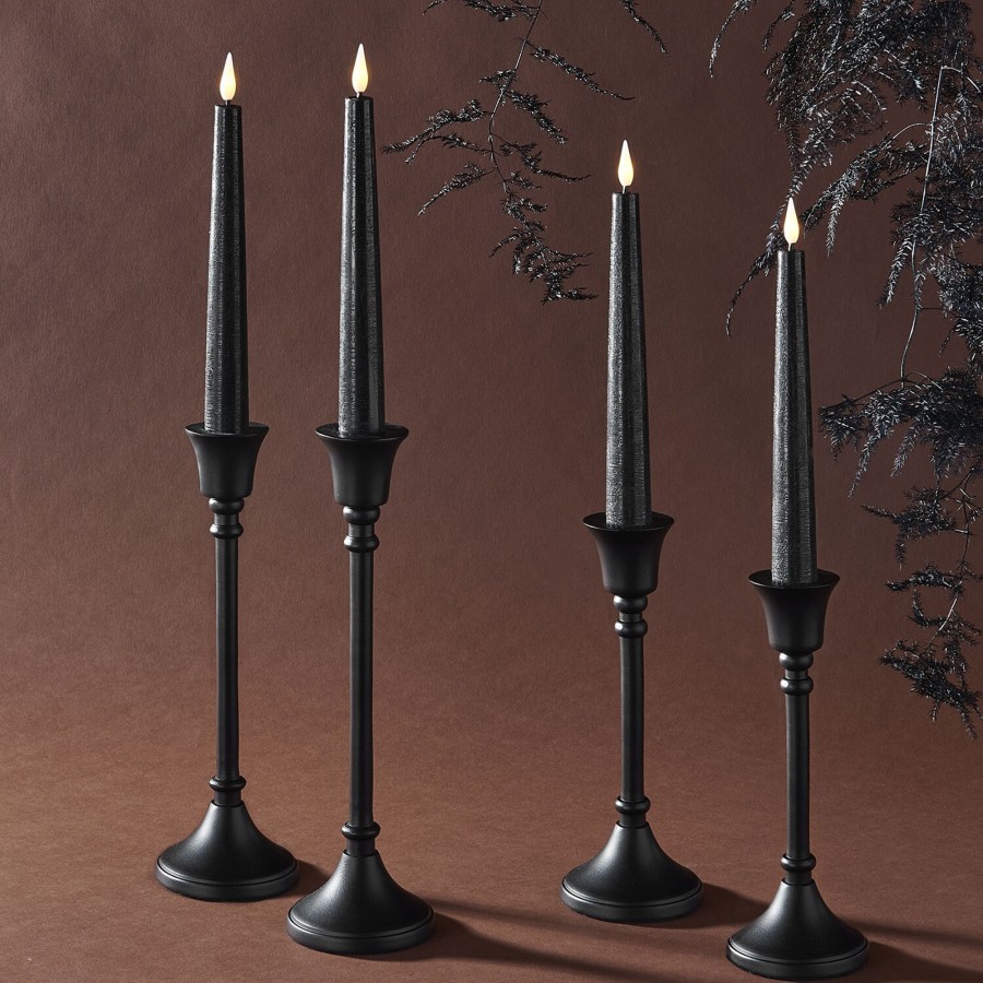 Decor LampLust Taper Candles | Infinity Wick Black Distressed 7" Taper Candles, Set Of 4