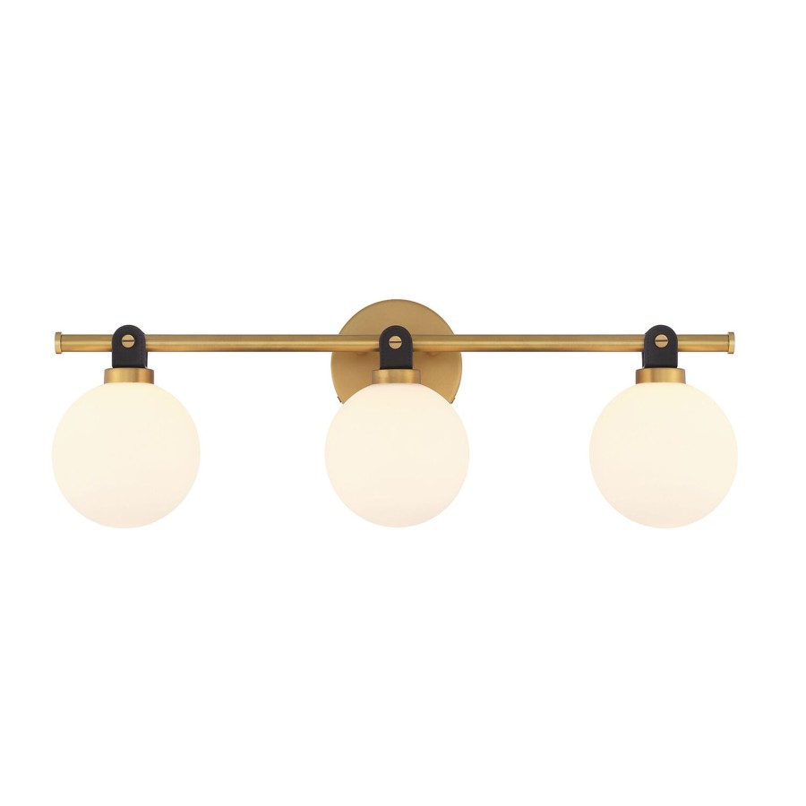 Wall Brooklyn Bulb Co. | Bryce 3 Globe Led Vanity, Aged Brass