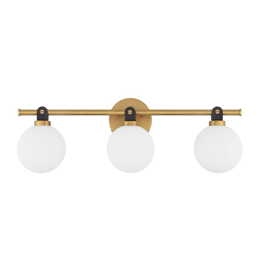 Wall Brooklyn Bulb Co. | Bryce 3 Globe Led Vanity, Aged Brass