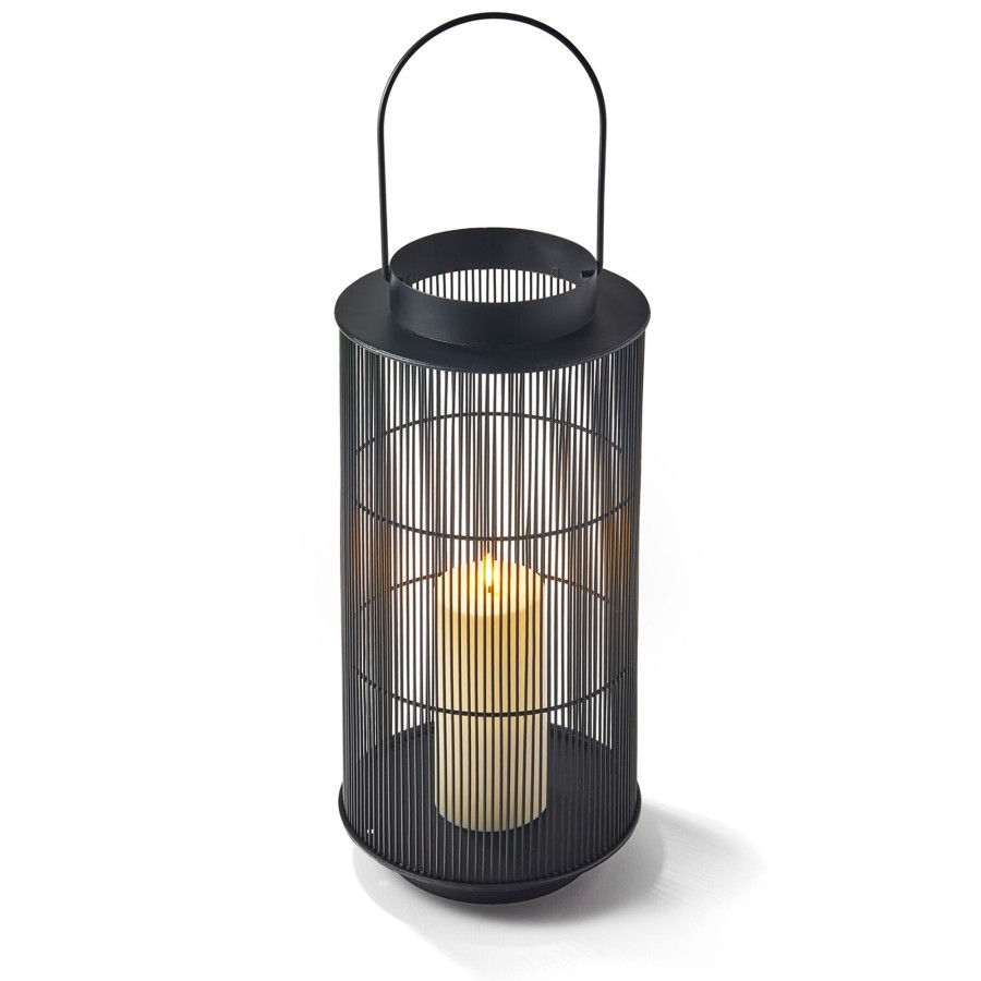 Decor LampLust Outdoor Lanterns | Mariposa Metal Lantern With Flameless Candle, Large