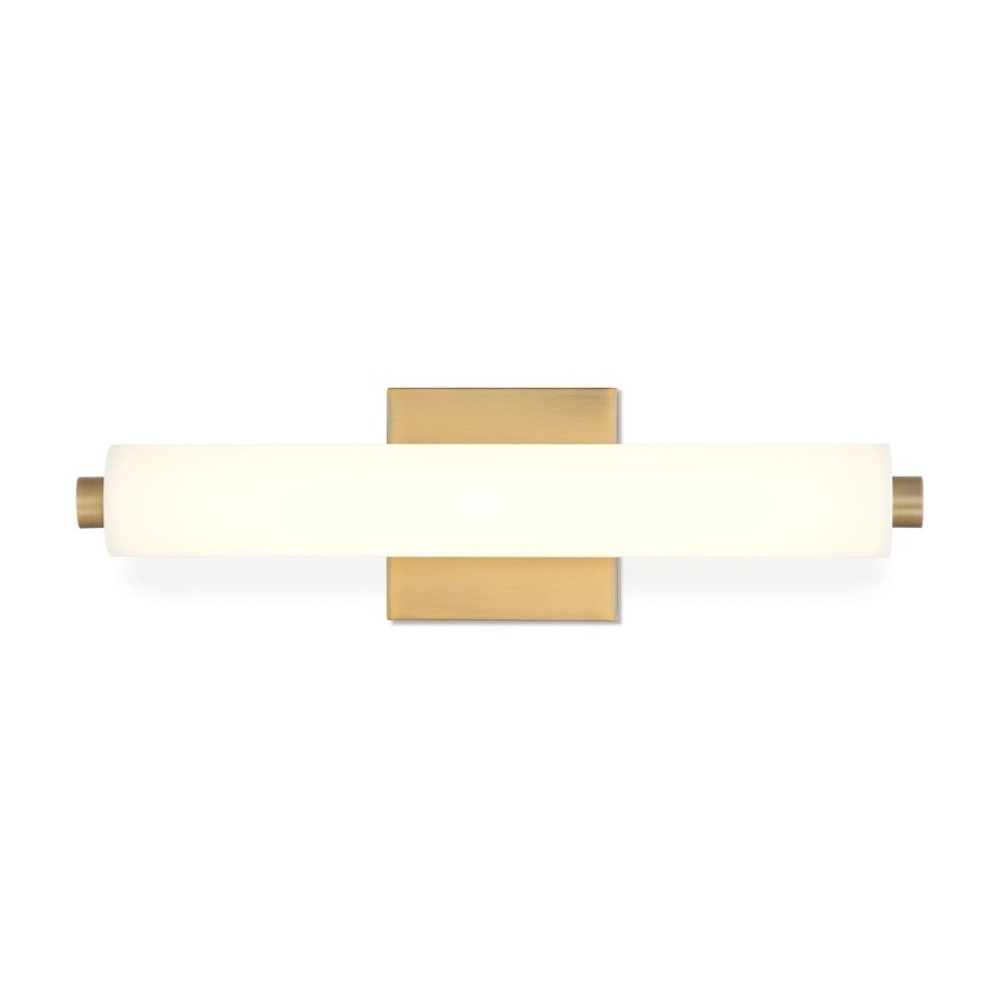 Wall Brooklyn Bulb Co. | Ronan 18" Opal Glass Led Vanity Light, Aged Brass