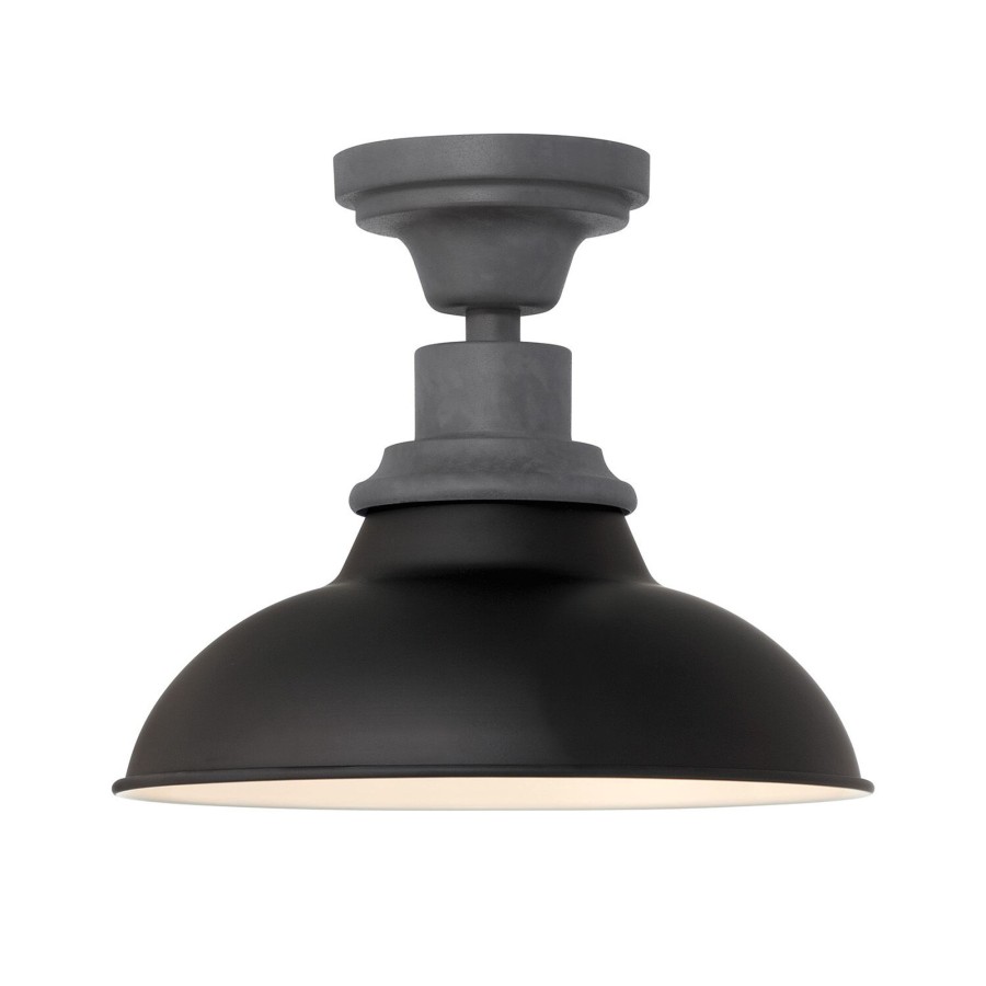 Outdoor Brooklyn Bulb Co. Ceiling Lights | Carter Outdoor Flush Mount, Black