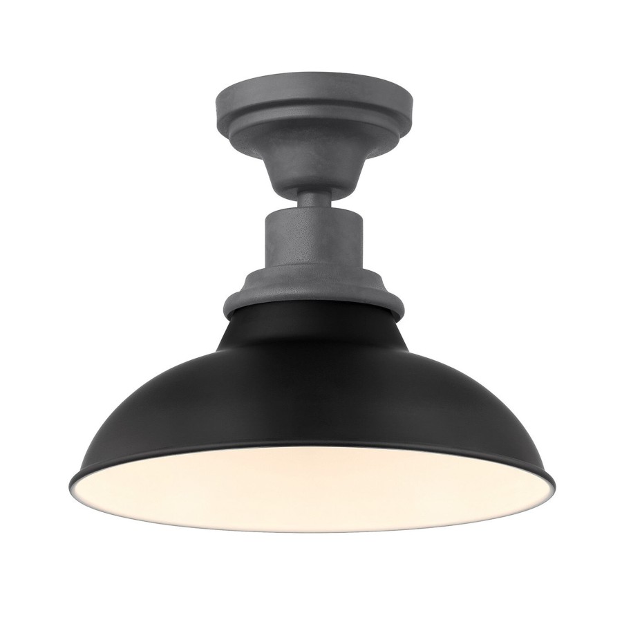 Outdoor Brooklyn Bulb Co. Ceiling Lights | Carter Outdoor Flush Mount, Black