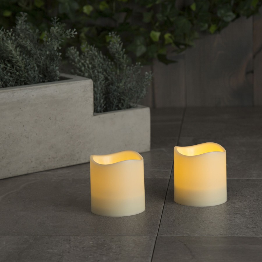 Decor LampLust Pillar Candles | Idlewild Outdoor 3"X3" Candles, Set Of 2