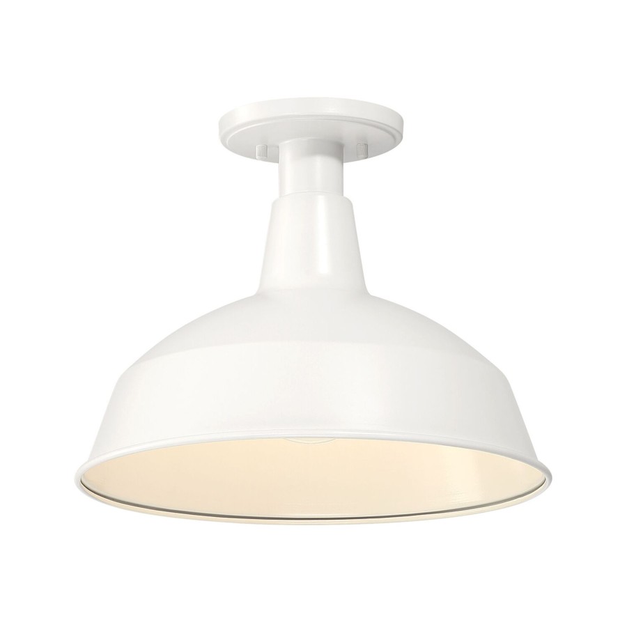 Outdoor Brooklyn Bulb Co. Ceiling Lights | Asher Outdoor Flush Mount, White