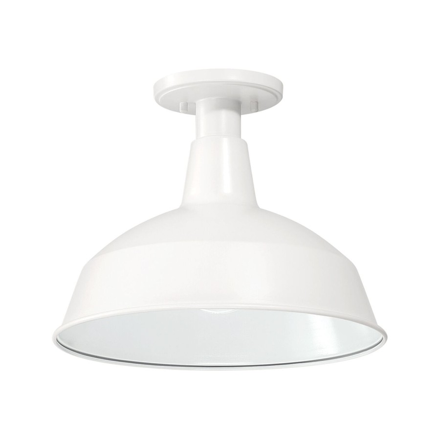 Outdoor Brooklyn Bulb Co. Ceiling Lights | Asher Outdoor Flush Mount, White