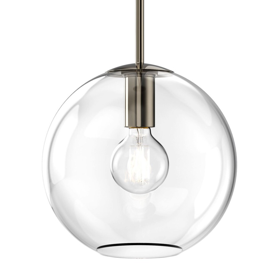 Open Box Brooklyn Bulb Co. | Open Box Aria 10" Clear Globe Pendant, Polished Nickel