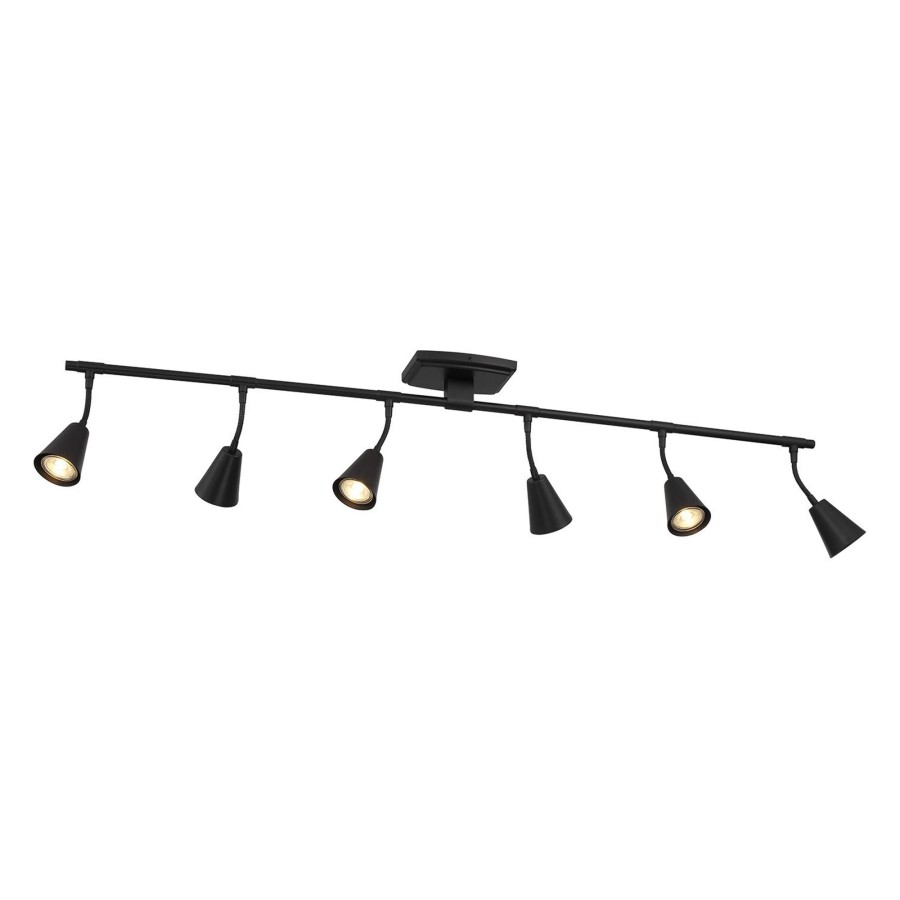 Ceiling Brooklyn Bulb Co. | Hudson 44" 6-Light Led Fixed Track Light, Matte Black