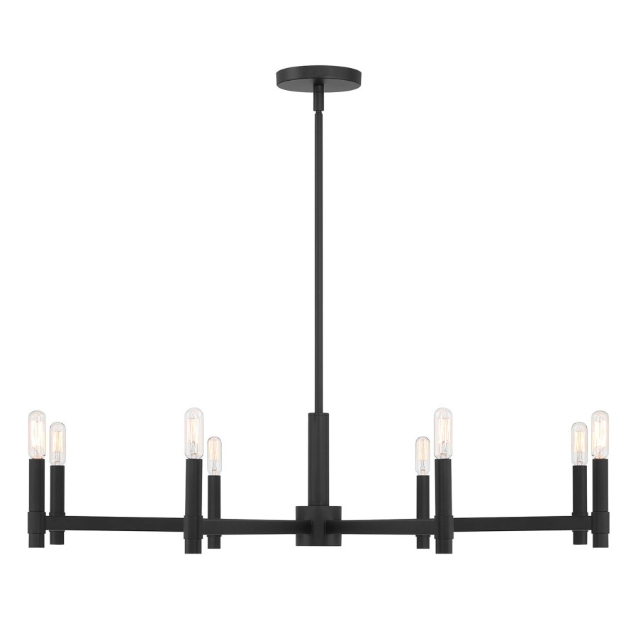 Ceiling Brooklyn Bulb Co. | Carson 8-Light Chandelier Matte Black