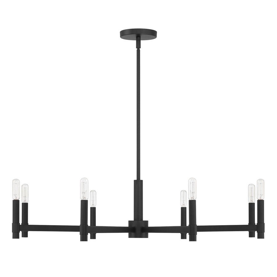 Ceiling Brooklyn Bulb Co. | Carson 8-Light Chandelier Matte Black