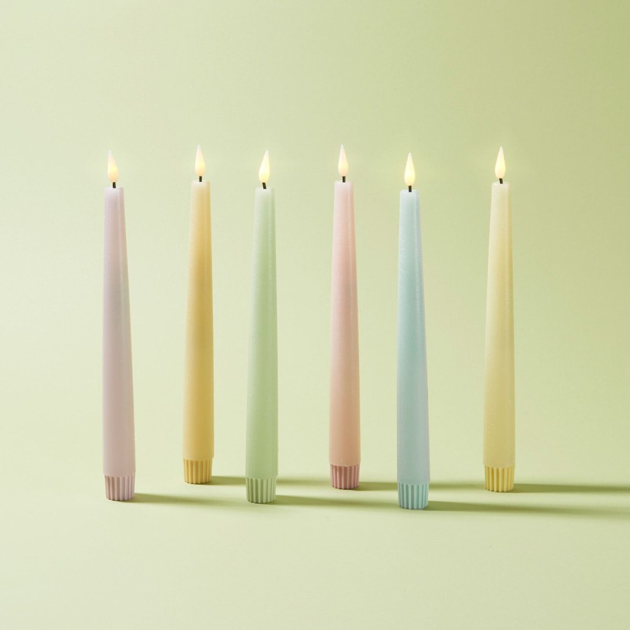 Decor LampLust Taper Candles | Infinity Wick Pastel 9" Taper Candles, Multipack, Set Of 6