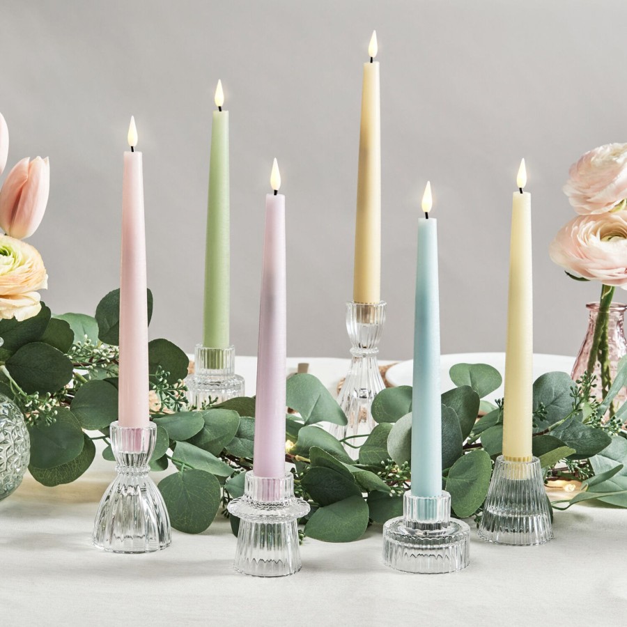 Decor LampLust Taper Candles | Infinity Wick Pastel 9" Taper Candles, Multipack, Set Of 6