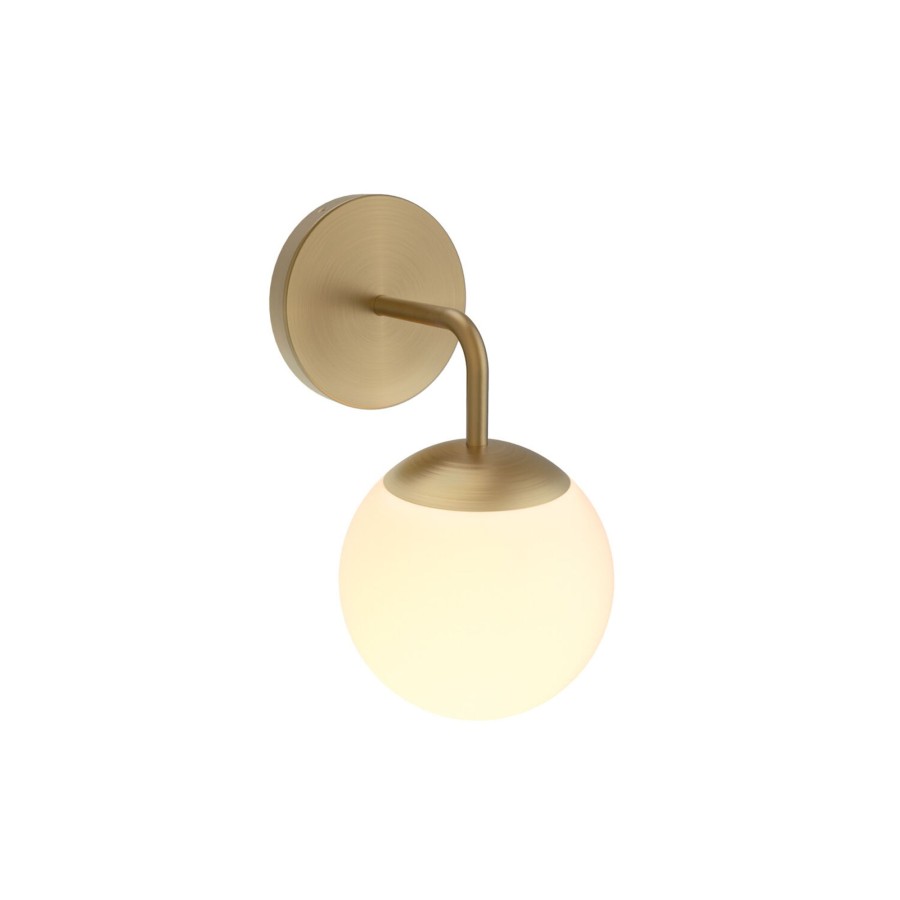 Open Box Brooklyn Bulb Co. | Open Box Castell Single Globe Led Vanity Light, Aged Brass