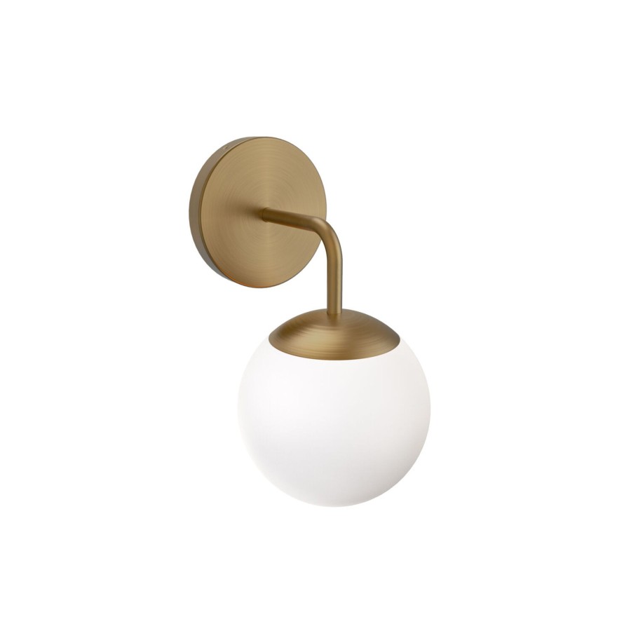 Open Box Brooklyn Bulb Co. | Open Box Castell Single Globe Led Vanity Light, Aged Brass