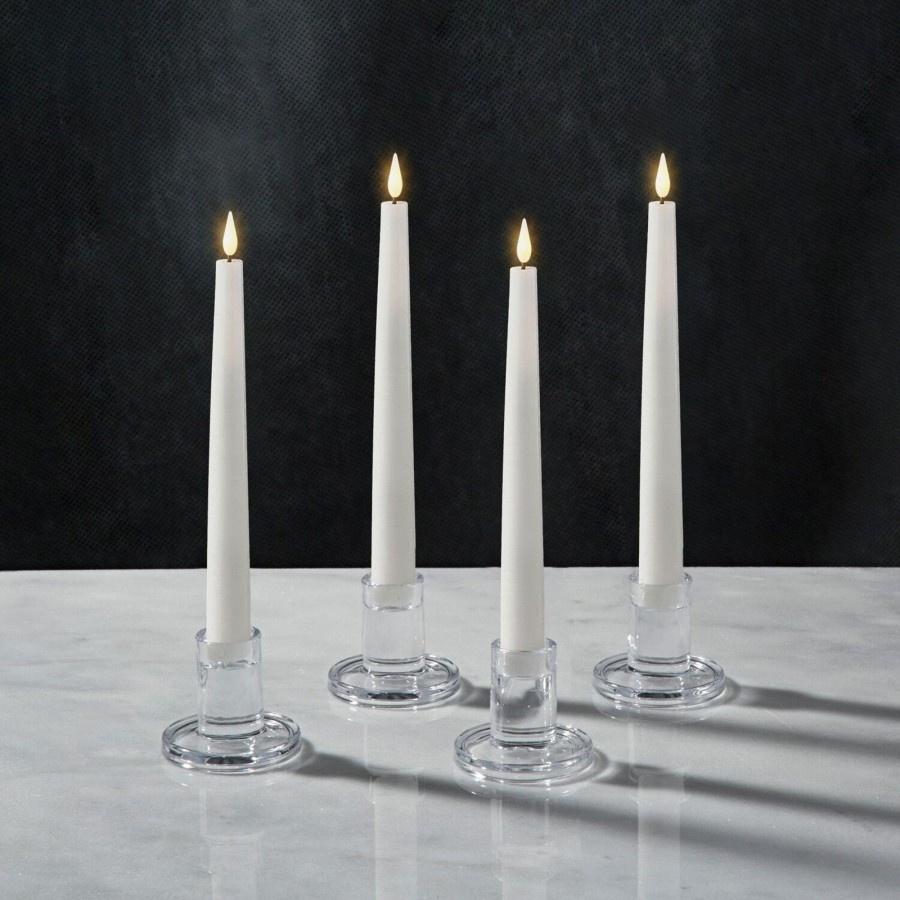 Seasonal LampLust | Verrea Clear Taper Candle Holders, Set Of 4