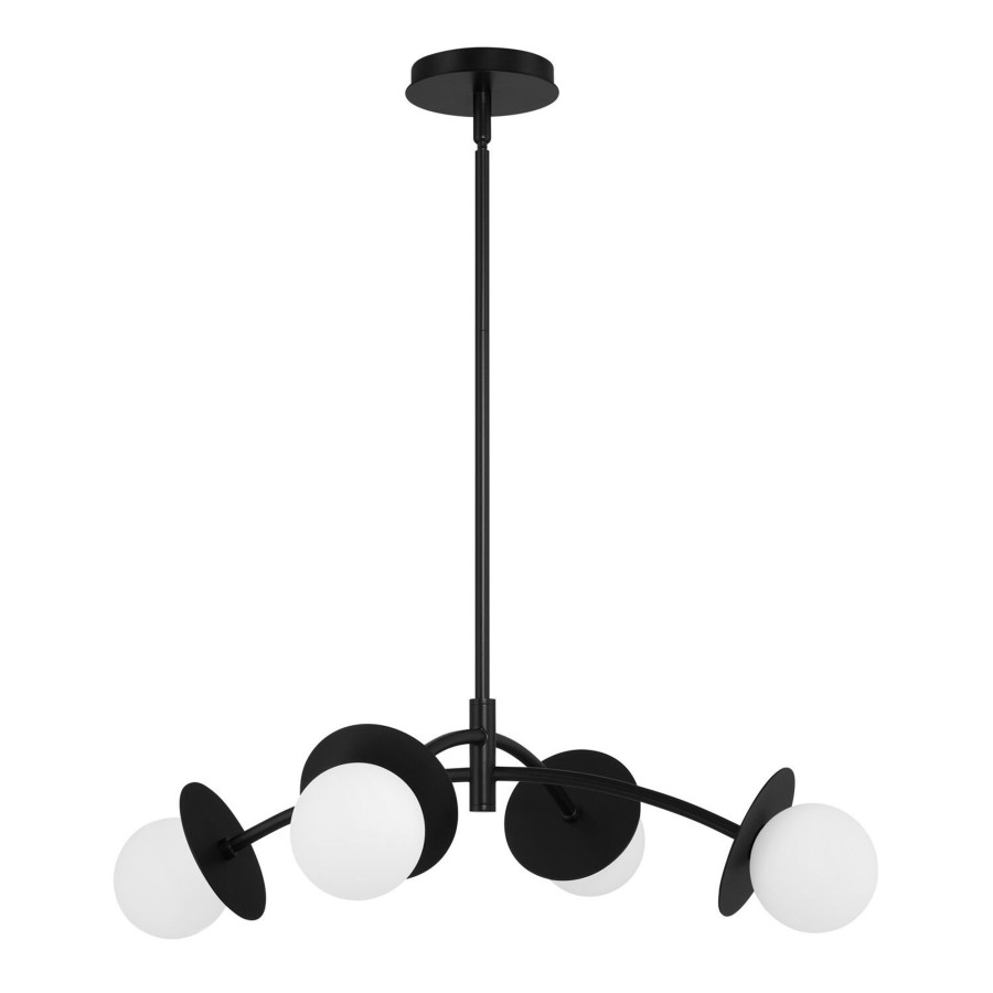 Ceiling Brooklyn Bulb Co. | Levi 4-Globe Led Chandelier, Matte Black