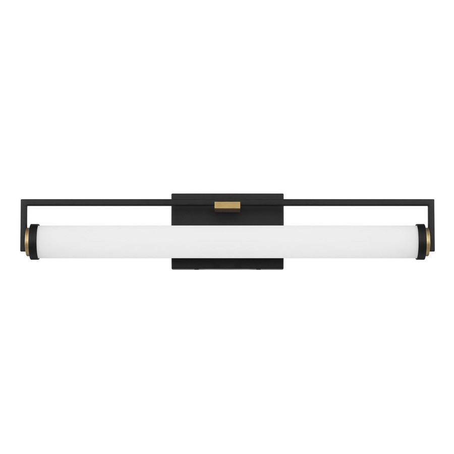 Wall Brooklyn Bulb Co. | Ian Led Vanity Light, Matte Black And Aged Brass