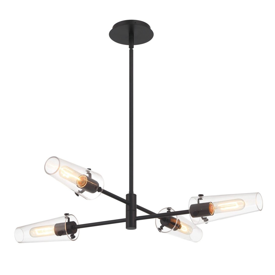 Ceiling Brooklyn Bulb Co. | Mason 4-Light Chandelier, Matte Black