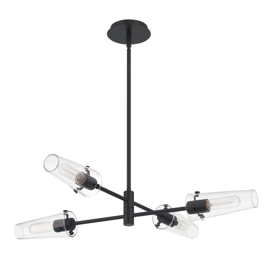 Ceiling Brooklyn Bulb Co. | Mason 4-Light Chandelier, Matte Black