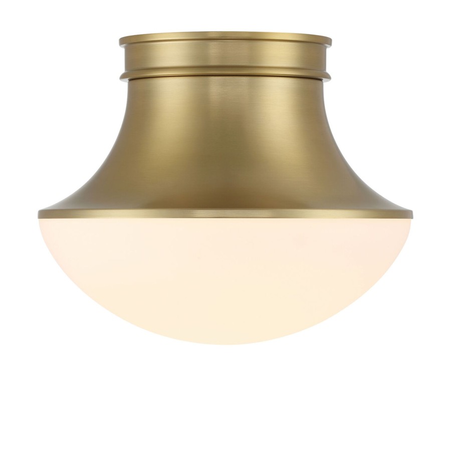 Ceiling Brooklyn Bulb Co. | Jayden Flush Mount, Aged Brass