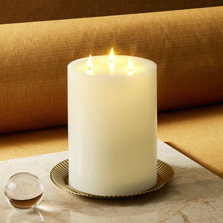 Decor LampLust Pillar Candles | Infinity Wick Ivory 3-Led 6"X8" Pillar Candle