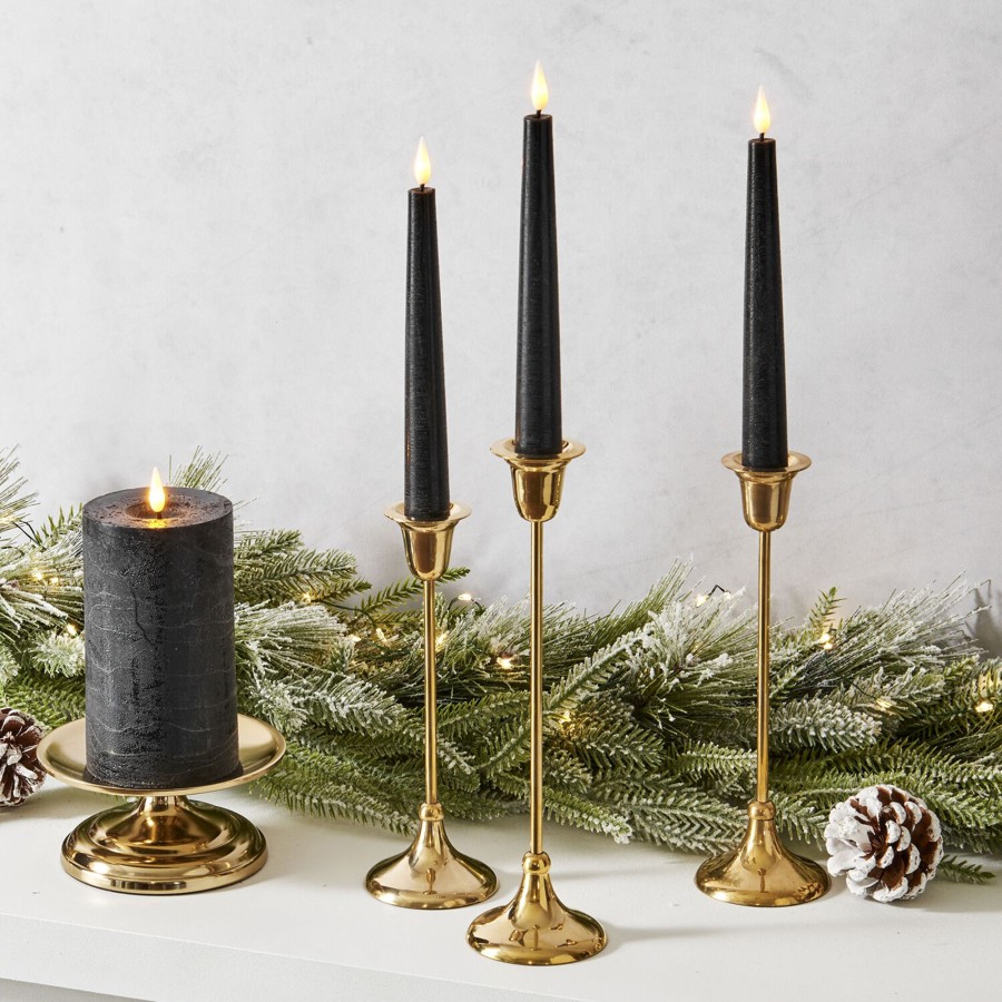 Decor LampLust Taper Candle Holders | Arden Brass Taper Candle Holders, Set Of Three