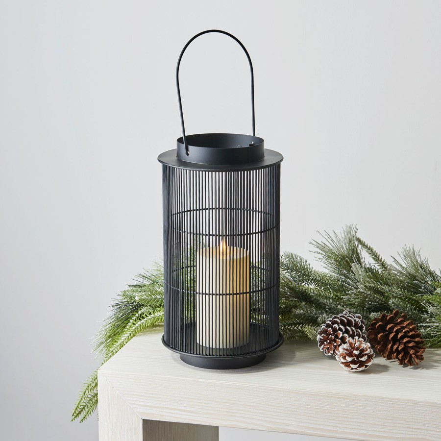 Open Box LampLust | Open Box Mariposa Metal Lantern With Flameless Candle, Medium