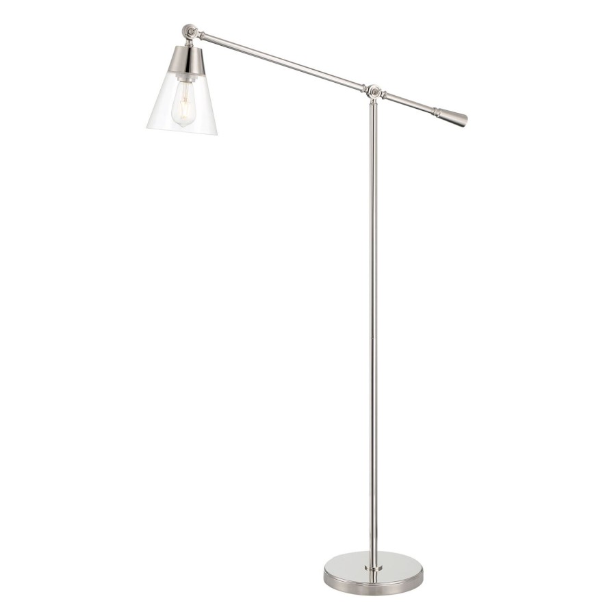 Lamps Brooklyn Bulb Co. | Owen Floor Lamp, Polished Nickel