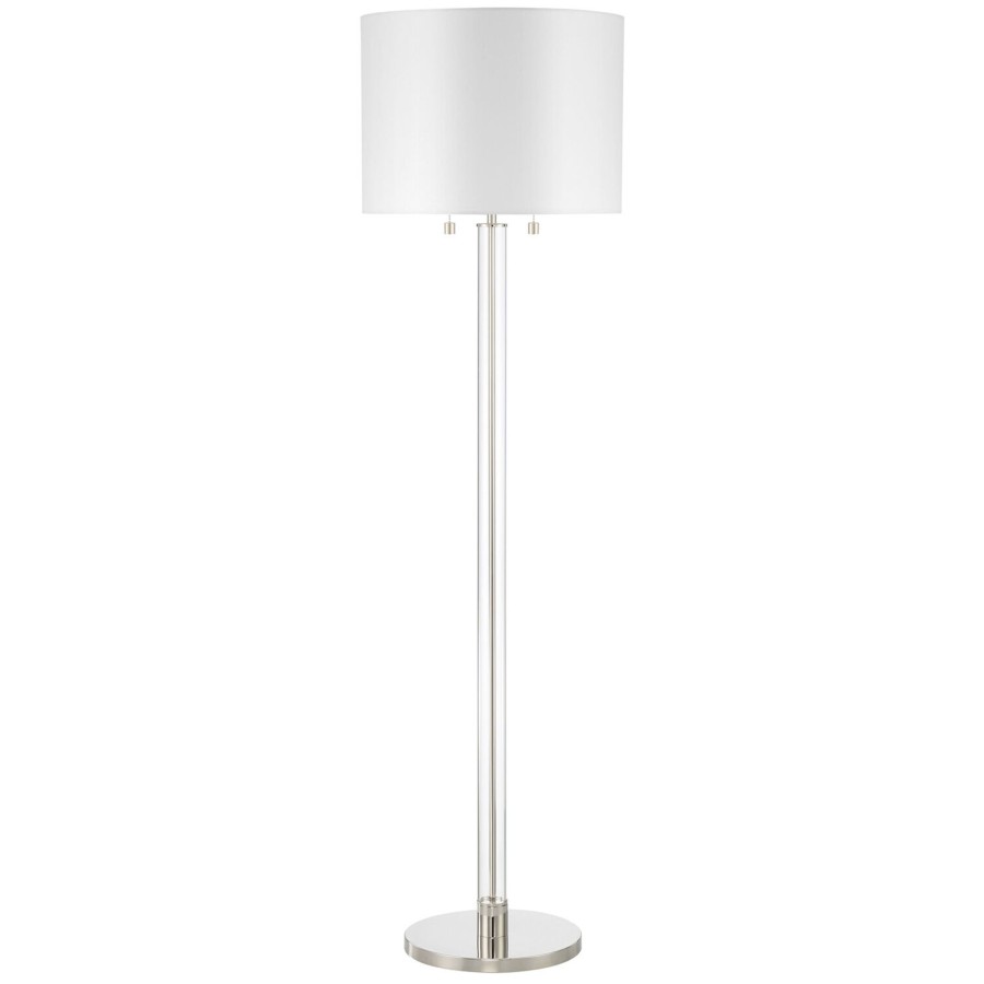 Open Box Brooklyn Bulb Co. | Open Box Laurel Glass Cylinder Floor Lamp, Polished Nickel