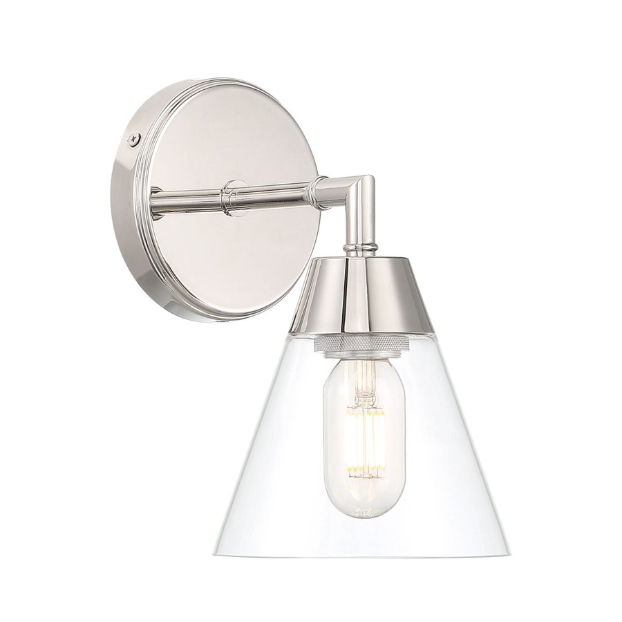 Open Box Brooklyn Bulb Co. | Open Box Owen 1-Light Vanity Wall Sconce, Polished Nickel