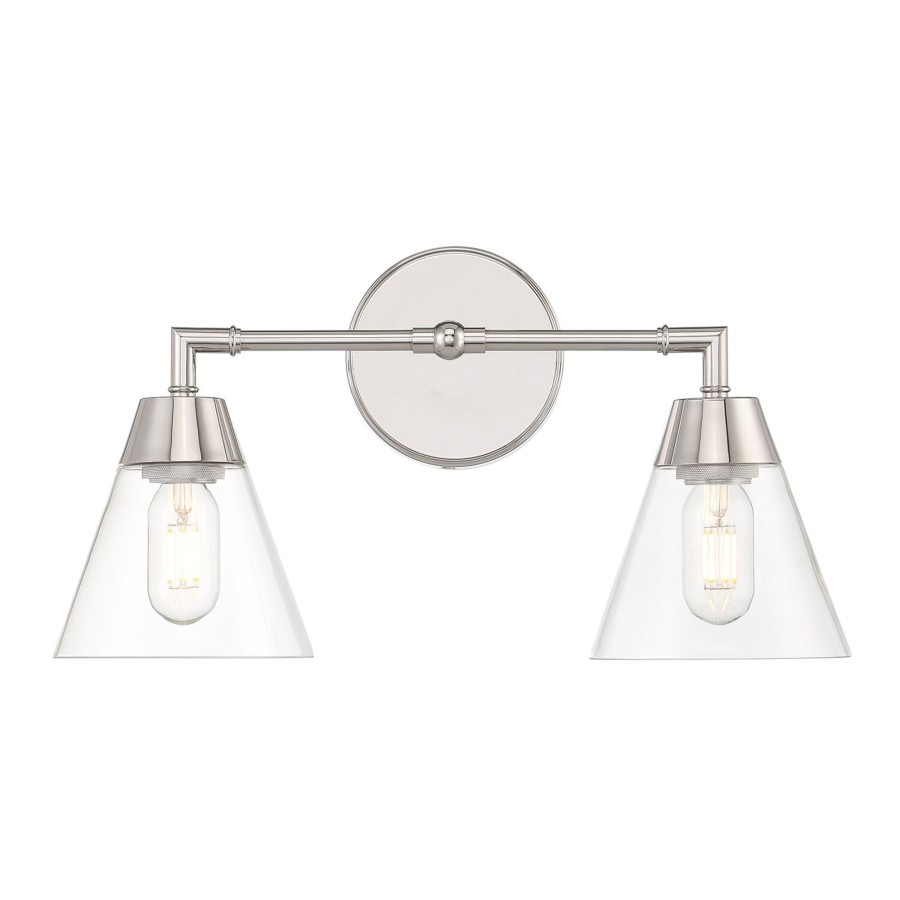 Open Box Brooklyn Bulb Co. | Open Box Owen 2-Light Vanity Wall Light, Polished Nickel