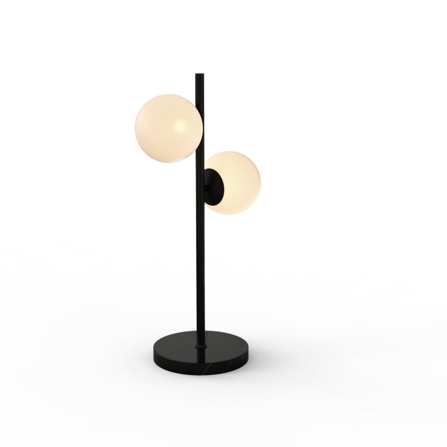 Lamps Brooklyn Bulb Co. | Castell 2 Globe Led Table Lamp, Matte Black