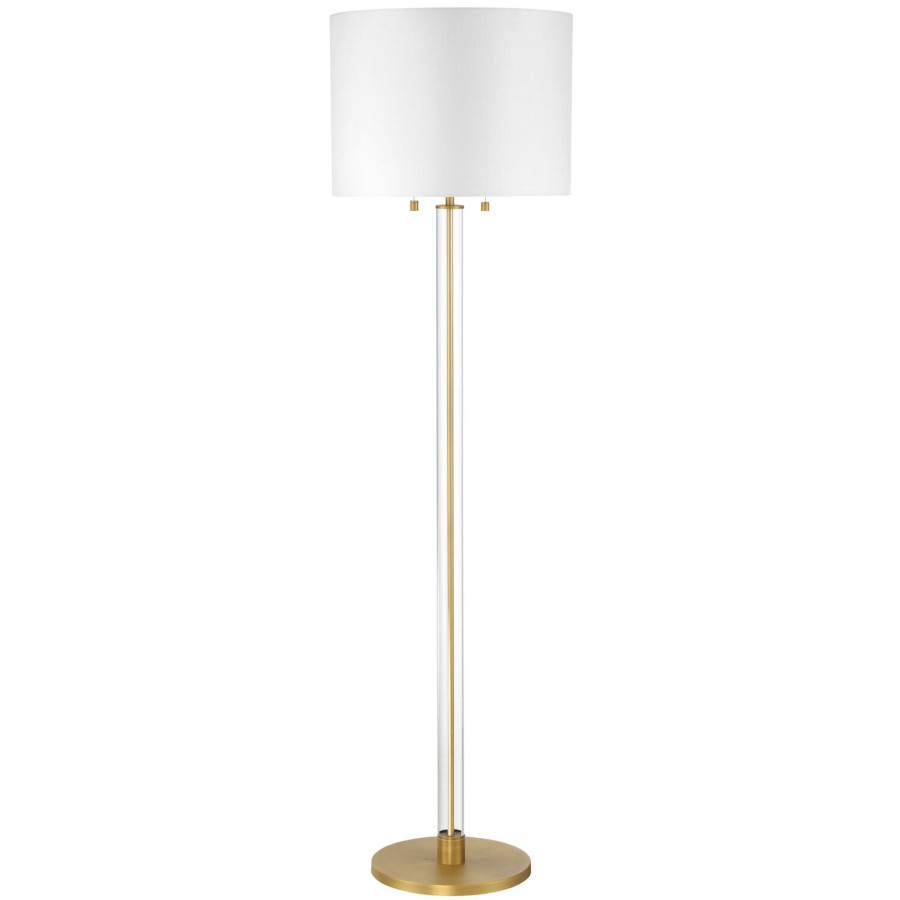 Lamps Brooklyn Bulb Co. | Laurel Glass Cylinder Floor Lamp, Satin Brass