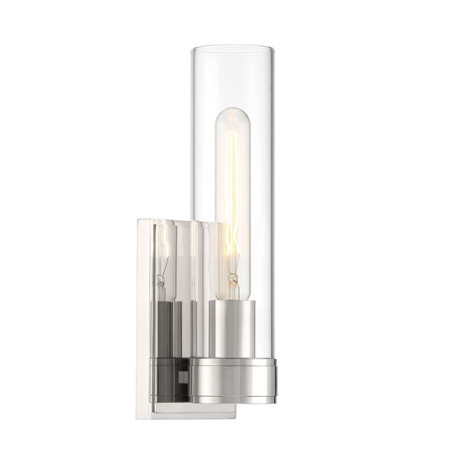 Wall Brooklyn Bulb Co. | Sutton 1-Light Wall Sconce, Polished Nickel