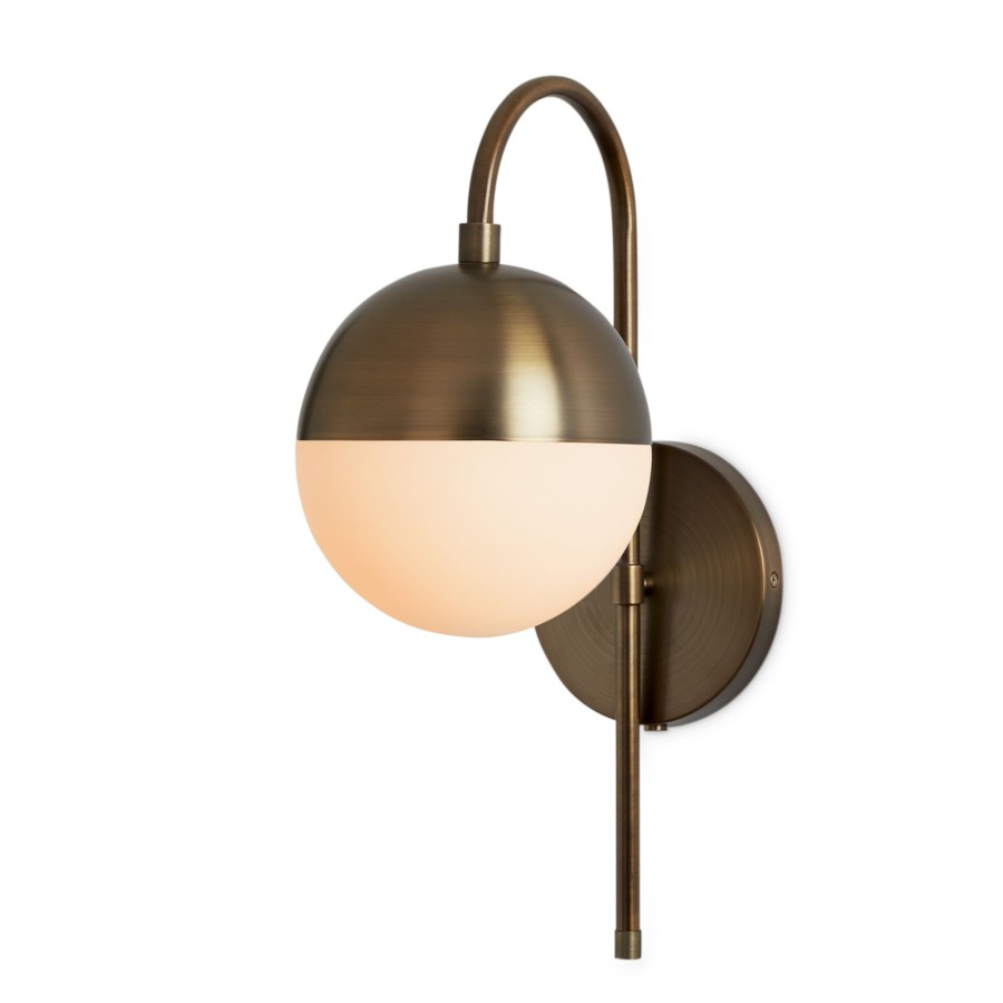 Open Box Brooklyn Bulb Co. | Open Box Powell Led Wall Sconce With Hooded White Globe, Bronze