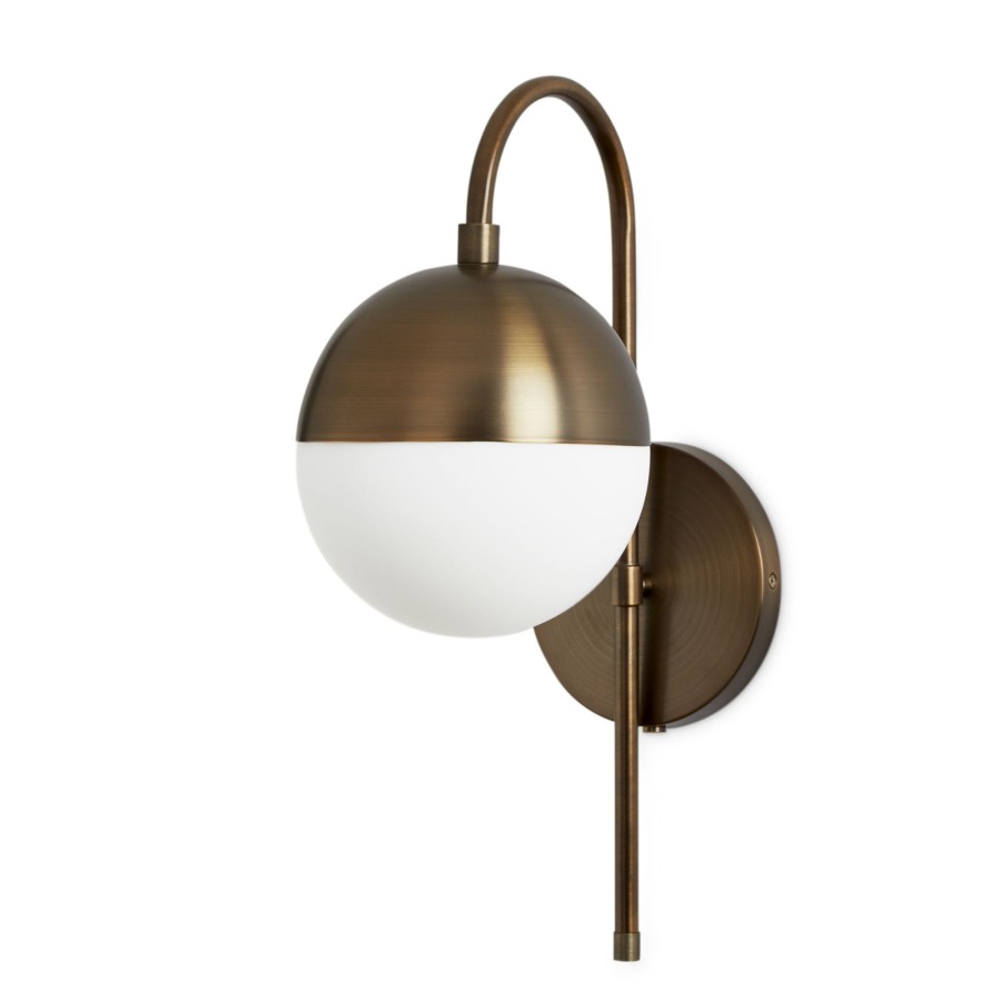 Open Box Brooklyn Bulb Co. | Open Box Powell Led Wall Sconce With Hooded White Globe, Bronze