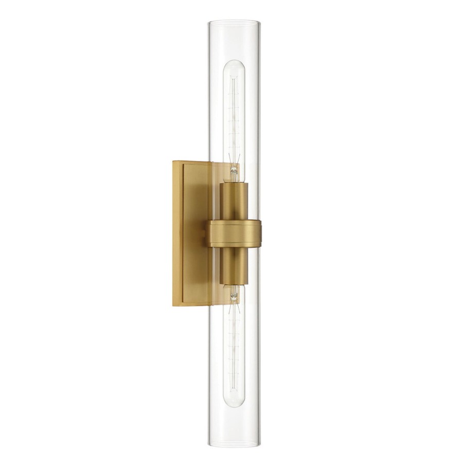 Wall Brooklyn Bulb Co. | Sutton 2-Light Wall Sconce, Satin Brass