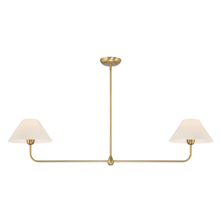 Ceiling Brooklyn Bulb Co. | Holden 2-Shade Linear Pendant, Aged Brass