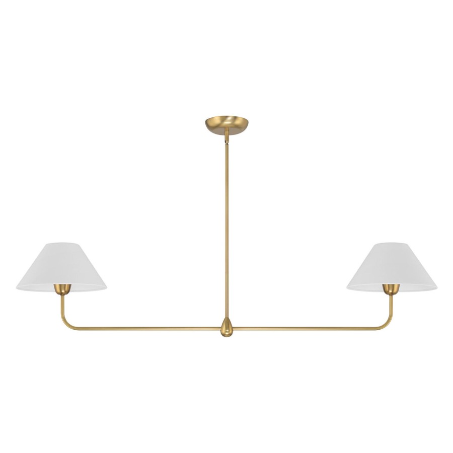 Ceiling Brooklyn Bulb Co. | Holden 2-Shade Linear Pendant, Aged Brass